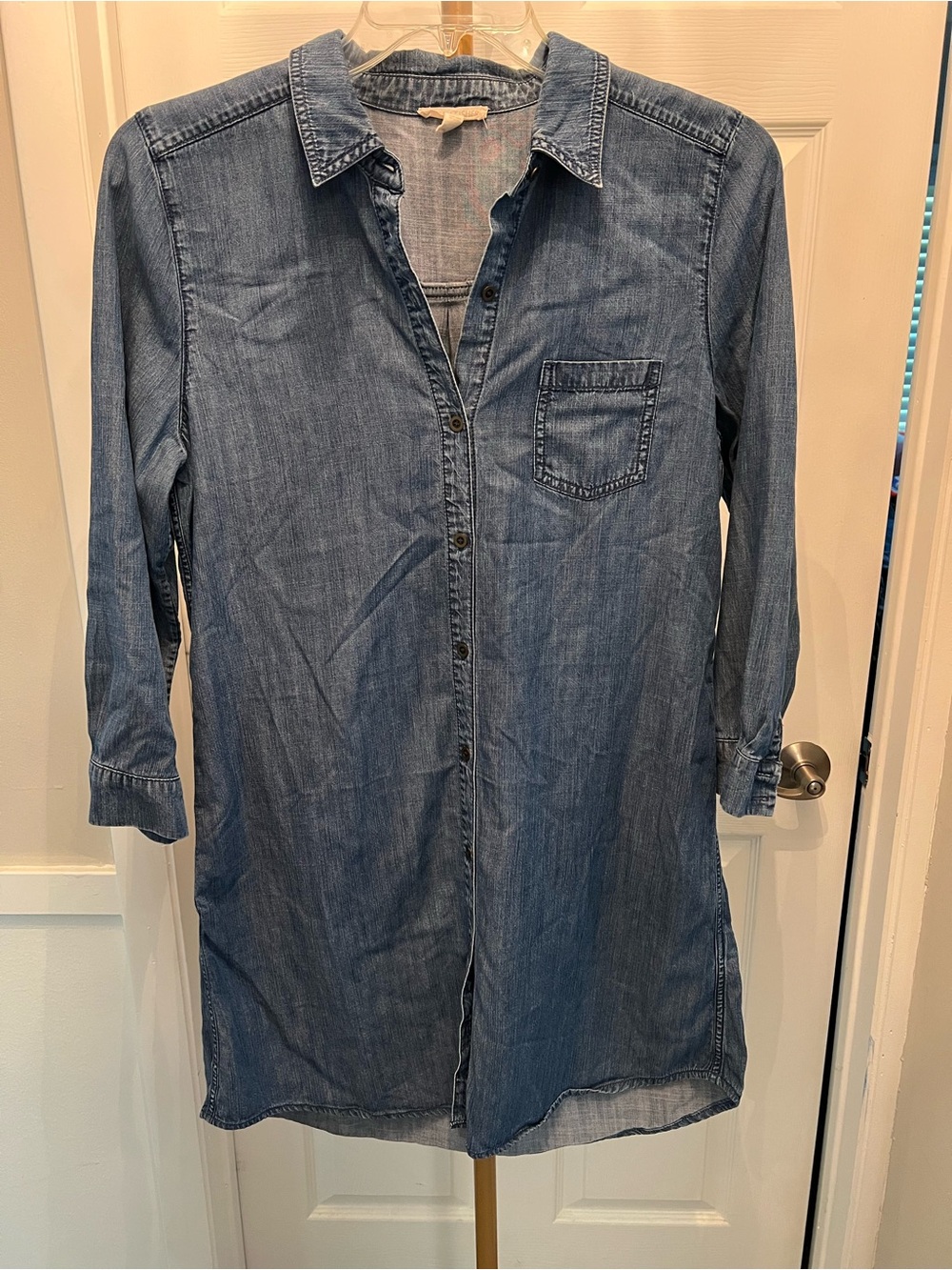 Eileen Fisher Denim Shirt Dress in Light Blue